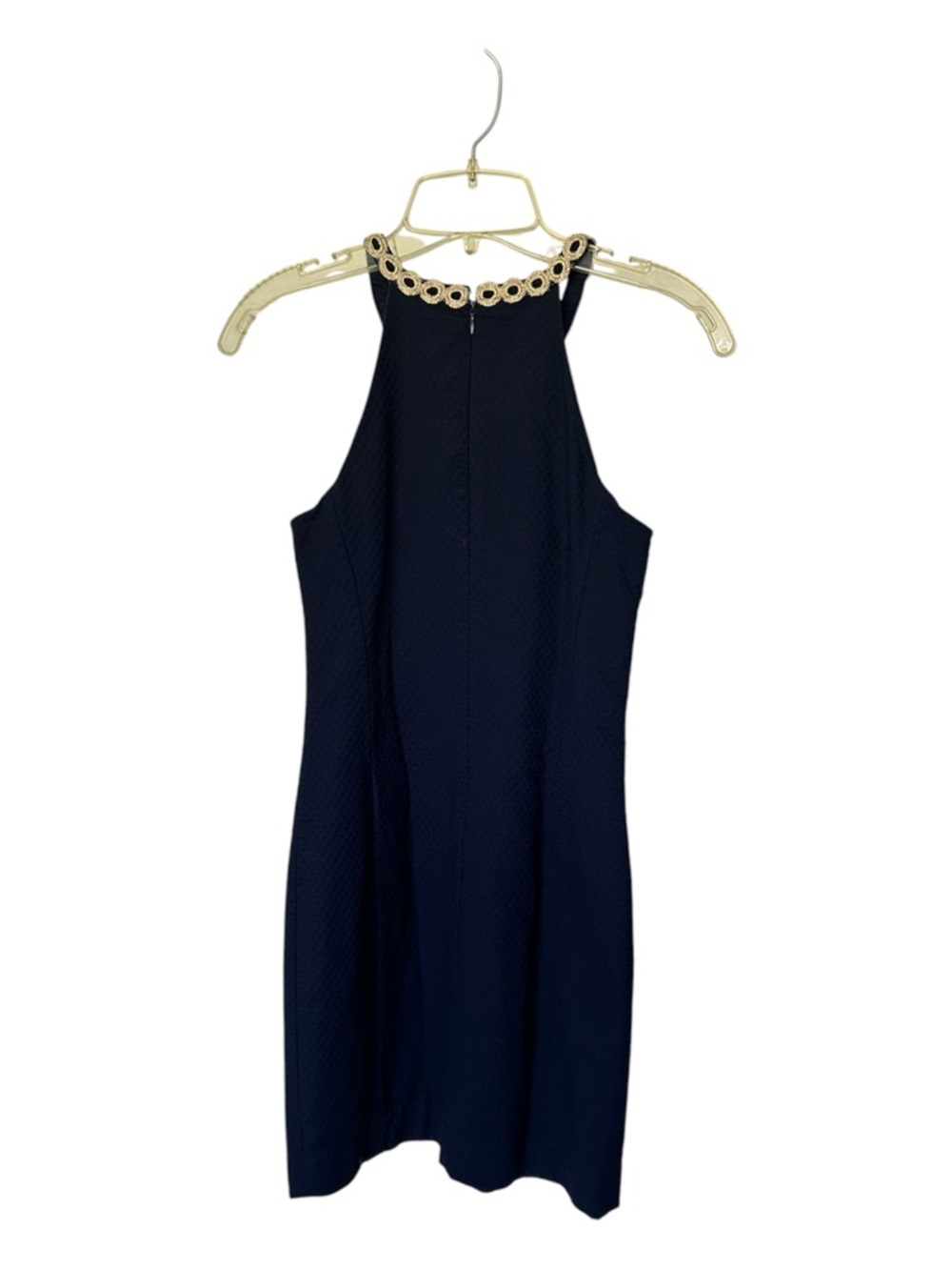 Lily Pulitzer Sasha Dress Navy Gold Sleeveless Halter Size 00 - Picture 4 of 9